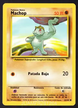 MACHOP 52/102 BASE SET CROMO POKEMON EDICION 1999 TCG ESPANOL - Image 1