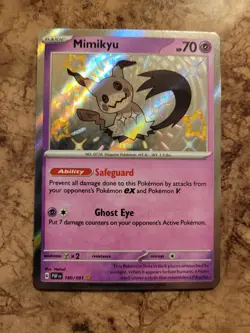Pokemon Mimikyu Holo Rare Baby Shiny Paldean Fates 160/091 - Image 1