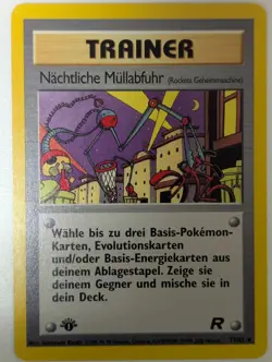Nachtliche Mullabfuhr 1. Edition 77/82 Team Rocket deutsch Pokemon Karten NM - Image 1