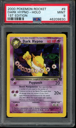 2000 POKEMON ROCKET 1ST EDITION #9 DARK HYPNO-HOLO PSA 9 - Image 1