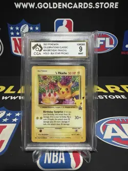 2021 POKEMON CELEBRATIONS BLACK STAR PROMO 24 BIRTHDAY PIKACHU HOLO CGA 9 - Image 1