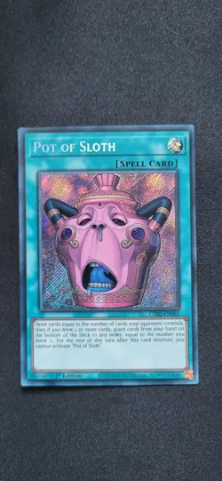 YUGIOH Pot Of Sloth CORI-EN061 Secret Rare 1ST ED - Image 1