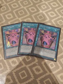 CORI-EN061 Pot of Sloth x3 Secret Rare 1st Ed YuGiOh Playset - Image 1