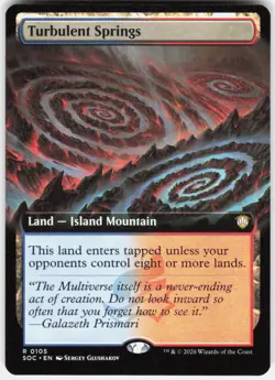 Turbulent Springs Extended Art 105 Secrets of Strixhaven Magic the Gathering - Image 1