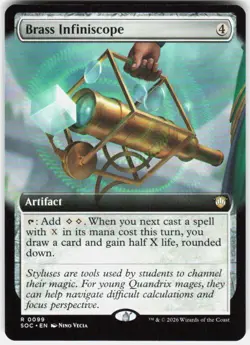 Brass Infiniscope Extended Art 99 Secrets of Strixhaven Magic the Gathering - Image 1