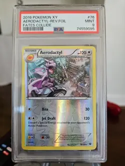 Aerodactyl 76/124 Fates Collide Reverse Holo PSA 9 - Image 1