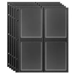 Top Loader Sleeves 4-Pocket Trading Card Storage 3.25 x 4.25 inches, Black - Image 1