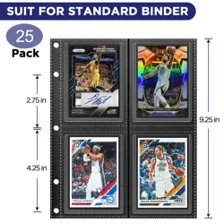 Top Loader Sleeves 4-Pocket Trading Card Storage 3.25 x 4.25 inches, Black - Image 2