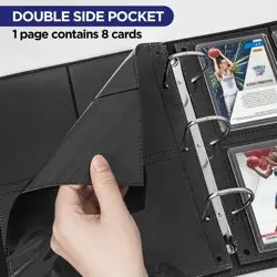 Top Loader Sleeves 4-Pocket Trading Card Storage 3.25 x 4.25 inches, Black - Image 3