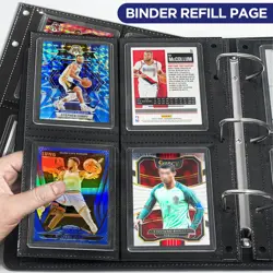 Top Loader Sleeves 4-Pocket Trading Card Storage 3.25 x 4.25 inches, Black - Image 4