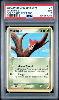 2004 POKEMON KIDS' WB! POKE CARD CREATOR #2 WURMPLE PSA 7 - Image 1
