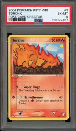 Pokemon Torchic Kids' WB! Poke Card Creator #3 PSA 6 - Image 1
