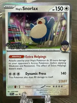 Hop's Snorlax - 184 (Prerelease) [Staff] 184 Sv: Scarlet & Violet Promo Cards NM - Image 1
