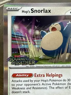 Hop's Snorlax - 184 (Prerelease) [Staff] 184 Sv: Scarlet & Violet Promo Cards NM - Image 2