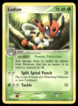 Pokemon Cards Ledian 23/109 NON HOLO EX Team Rocket Returns Rare NM - Image 1