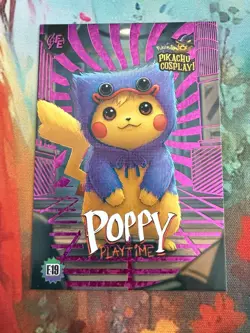 Pokemon Poppy Pikachu Cosplay E19 Purple Full Art Card - Image 1