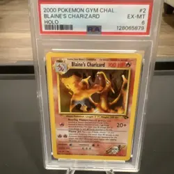 Pokemon TCG Blaine's Charizard Gym Challenge Holo Card 2/132 Unlimited Rare PSA6 - Image 1