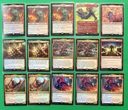 MTG Spiderman 15 Rare Card Lot - Electro Green Goblin Punk Foil Extended Art - Image 1