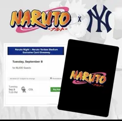 2026 NY Yankees NARUTO Night Exclusive Card PRESALE (ships 09/09) - Image 1