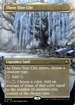 MTG Three Tree City (Borderless) (0340) NM R 340 Bloomburrow - Image 1