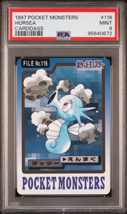 Horsea 116 Carddass 1997 Japanese Pocket Monsters Pokemon Card TCG PSA 9 Pop 80 - Image 1