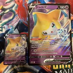 Pokemon TCG Jirachi V SWSH299 Jumbo/standard Exclusive Promo 2 Card Lot - Image 1