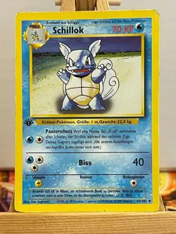 Schillok 42/102 1st Edition Basis Set Uncommon Deutsch VG Pokemon - Image 1