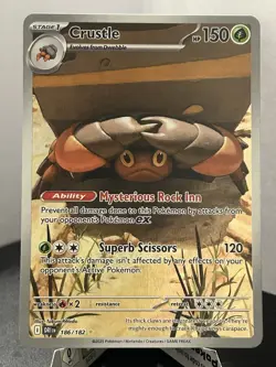 Pokemon TCG Crustle 186/182 Destined Rivals Illustration Rare Holo Full Art NM - Image 1