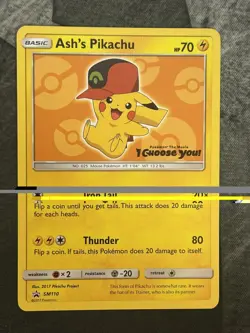 Pokemon TCG Ash's Pikachu SM110 Black Star Promo 2017 - Image 3