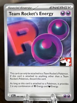 Team Rocket's Energy 182/182 Play Pokemon Prize Pack Series 8 Stamped Nonholo NM - Image 1