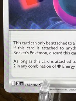 Team Rocket's Energy 182/182 Play Pokemon Prize Pack Series 8 Stamped Nonholo NM - Image 4