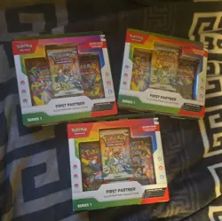 Pokemon TCG First Partner Illustration Collection Series 1 New & Sealed x3 - Image 1