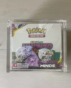 Pokemon Unified Minds Booster Box Factory Sealed & New Acrylic Case Sun And Moon - Image 1