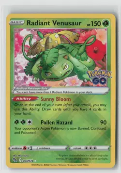 Radiant Venusaur #004/078 Pokemon Go Radiant Rare Pokemon TCG NM - Image 1