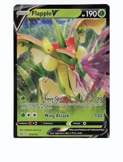 FLAPPLE V 018/163 Holo V Rare BATTLE STYLES Pokemon Holo Near Mint - Image 1