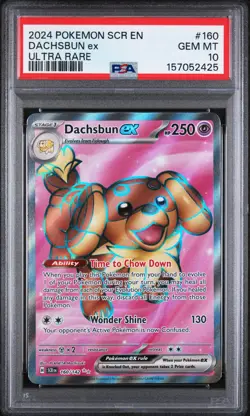 Pokemon Stellar Crown Dachsbun ex 160 PSA 10 - Image 1