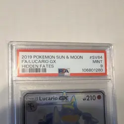 Pokemon TCG Lucario GX Hidden Fates SV64/SV94 PSA 9 - Image 3
