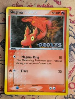 Slugma EX Deoxys 75/107 Holo STAMPED 2005 Reverse Holo Pokemon Card - Image 1