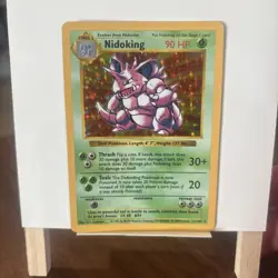 SHADOWLESS Nidoking Holo Base Set 11/102 Pokemon Near Mint Card almost perfect - Image 1