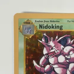SHADOWLESS Nidoking Holo Base Set 11/102 Pokemon Near Mint Card almost perfect - Image 2