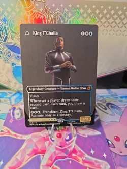 King T'Challa / Black Panther 0373 Borderless Marvel Reg. Super Heroes MTG M/NM - Image 3