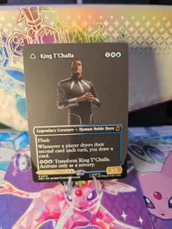 King T'Challa / Black Panther 0373 Borderless Marvel Reg. Super Heroes MTG M/NM - Image 4