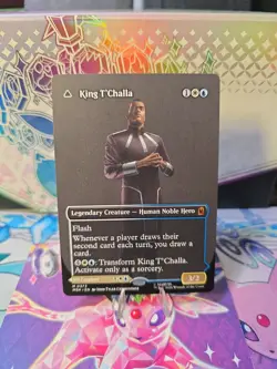 King T'Challa / Black Panther 0373 Borderless Marvel Reg. Super Heroes MTG M/NM - Image 5