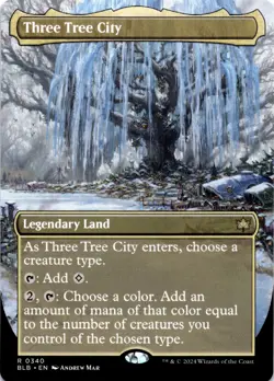 MTG Three Tree City (Borderless) NON FOIL NM R 340 Bloomburrow - Image 1