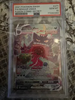 Pokemon TCG Gengar VMAX 271/264 Fusion Strike Secret Rare Holo Alt Art PSA 10 - Image 1