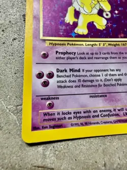 Pokemon Hypno Holo Rare 8/62 Fossil Set WOTC 1999 Vintage Trading Card - Image 2