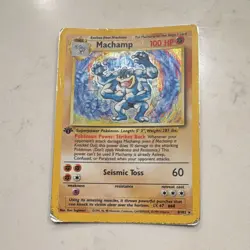 Pokemon TCG Base Set Machamp 8/102 Holo Rare 1999 English Wizards of the Coast - Image 1