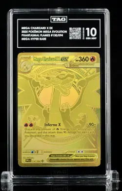 2025 POKEMON PHANTASMAL FLAMES MEGA CHARIZARD X EX HYPER RARE 130 /094 TAG 10 - Image 3
