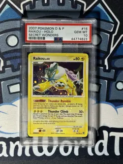 2007 POKEMON Diamond & Pearl RAIKOU HOLO SECRET WONDERS #16 PSA GEM MT 10 💎 - Image 1