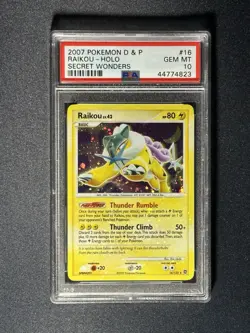 2007 POKEMON Diamond & Pearl RAIKOU HOLO SECRET WONDERS #16 PSA GEM MT 10 💎 - Image 2